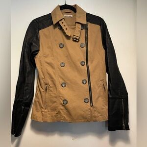 Urban Life Beige and Black Jacket Zipper & Button device